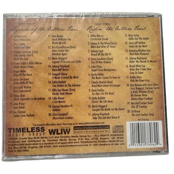 The Outlaw Trail Collection feat. Country Greatest Hits (CD, Timeless Media NEW) - Picture 2 of 2